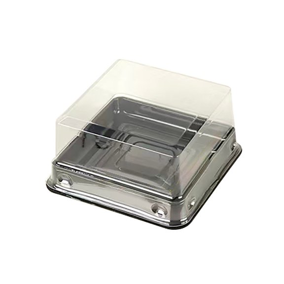 Jkung 50Pcs Cake Packaging Box Set Transparent Plastic Mini Cupcake Boxes with Secure Lid Bakery Gift Box for Small Cakes Pastries Desserts Cookies
