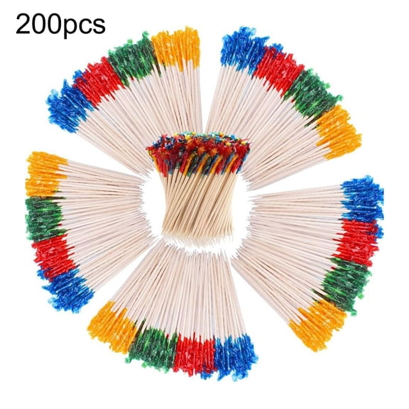 Jkung Bamboo Toothpicks for Appetizers Natural Splinter-Free Party Toothpicks for Cocktail Drinks Fruit Sandwiches Charcuterie Board Accessories