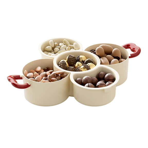 Jkung Fruit Plate Combined Design Serving Tray with Handle Snack Box Container Charcuterie Board Storage Organizer Home Decor
