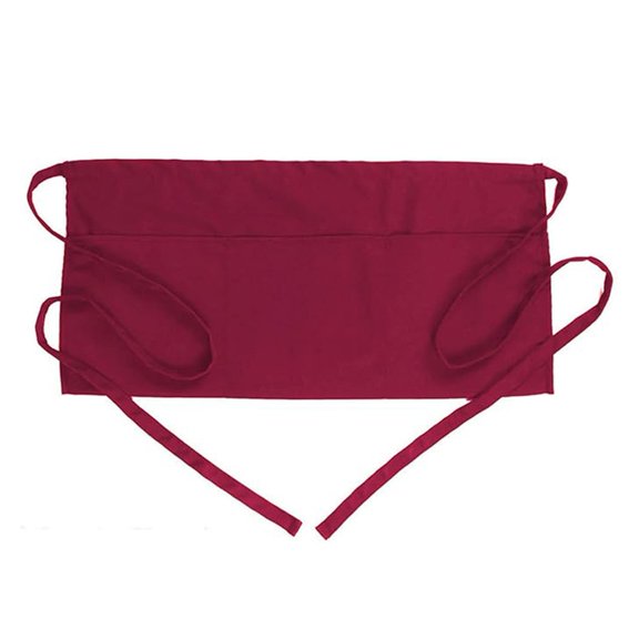 Jkung Half Apron with 3 Pockets Polyester Work Apron Quick-Drying Waterproof Apron Easy Care Dustproof Cooking Apron for Chefs Bakers Restaurants Home Use