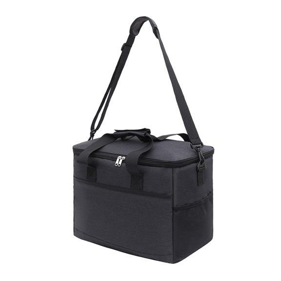 Jkung Picnic Bag Insulated Lunch Bag with High-Density Insulation Layer Large Capacity Double-Layered Compartments Detachable Shoulder Strap Waterproof Outdoor Cooler Bag