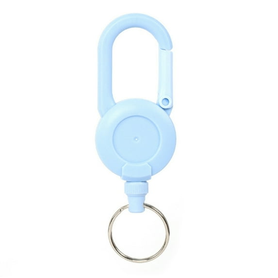 Jkung Retractable Keychain with Steel Wire Rope Carabiner Badge Reel Holder Clip Key Ring Heavy Duty Outdoor Camping Climbing Anti-lost Buckle