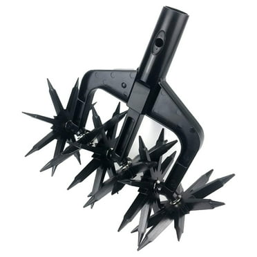 Jkung Rotary Cultivator Tool Hand Held Garden Cultivator with Tines Portable Loosening Soil Versatile Garden Cultivator Rotary Tiller