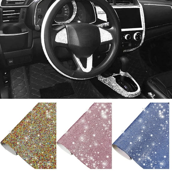 Jkung Sparkling Rhinestone Stickers Self Adhesive Neatly Arranged Easy to Cut Glitter Rhinestone Sheets DIY Crafts Decorations