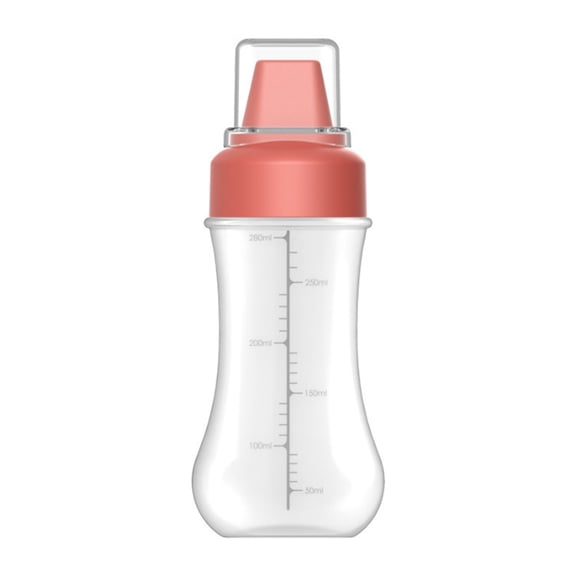 Jkung Squeeze Condiment Bottle with Measuring Markings 1/5 Nozzles Drizzle Bottle for Ketchup Salad Dressing Sauce 350ml Easy Fill Kitchen Dispenser