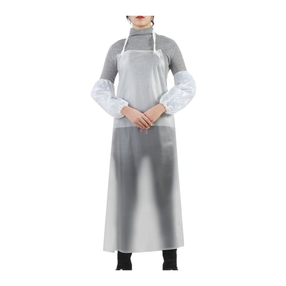 Jkung Waterproof Transparent PVC Apron 43" x 31" Unisex Heavy Duty Aprons Clear Plastic Oil Stain Resistant Aprons for Kitchen Cooking Cleaning Dishwashing Butcher Work
