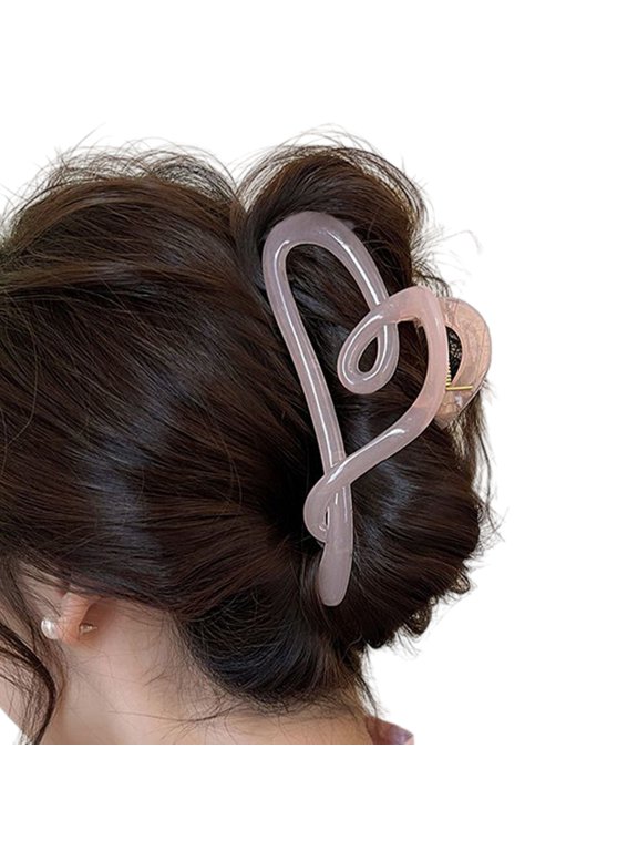 Women Hair Claw Transparent Matte Texture Heart Shape Hair Clip Back Head Shower Hair Claw Hair Accessories