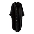 thumbnail image 1 of Jkung Women Shirt Lapel Long Sleeve Buttons Placket Shirt Tops with Pockets Pure Color Regular Fit Casual Shirt Work Daily Life Wear, 1 of 7
