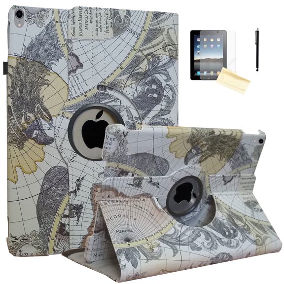 Jkytec Case for iPad Air 3rd Generation/for iPad Pro 10.5 , Smart Cover Rotating Stand Auto Wake up Sleep for A2152 A2153 A1701 A1709 (Map)