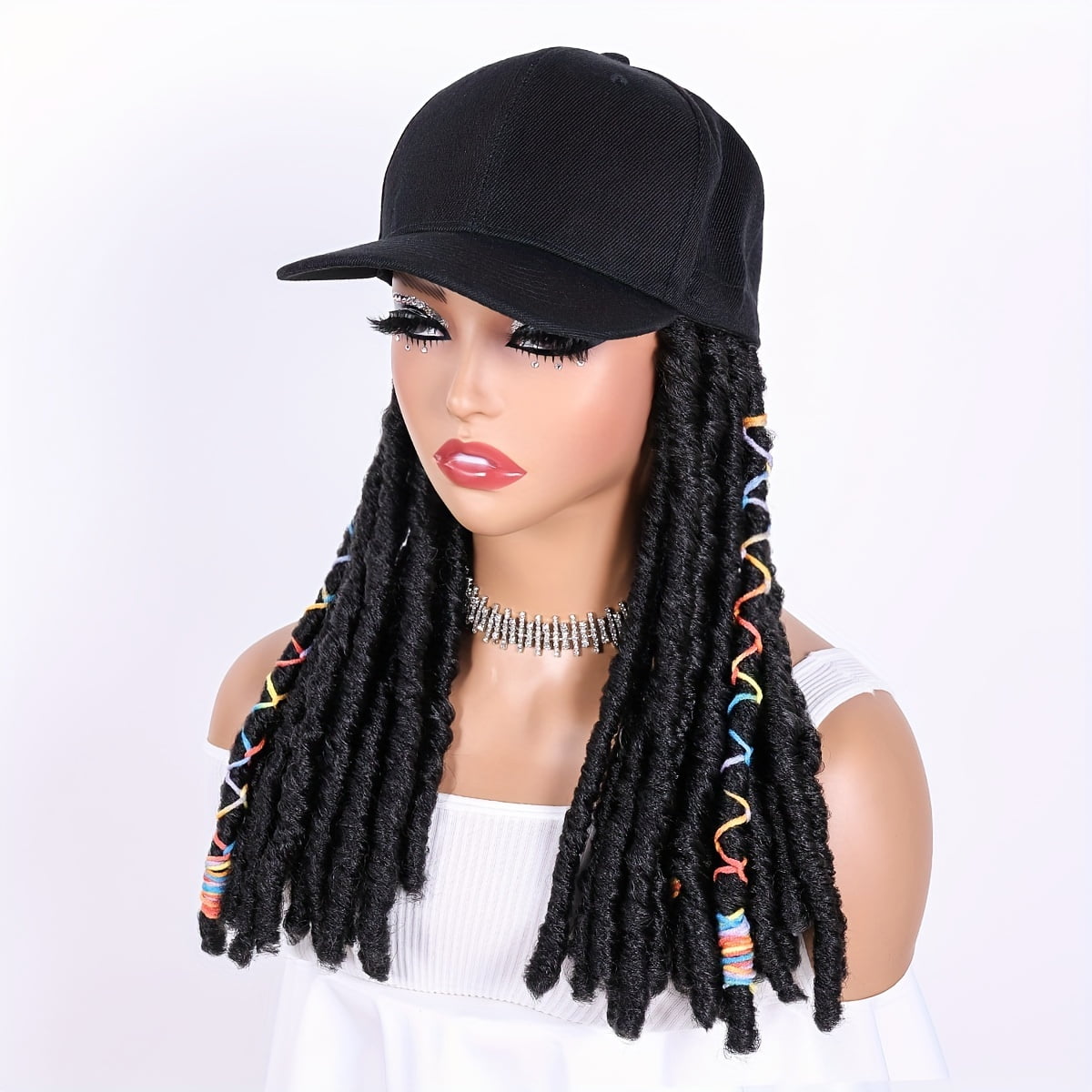 Jkzcp 12 Inch Dreadlock Hat Wig Synthetic Fiber Hair Extensions for