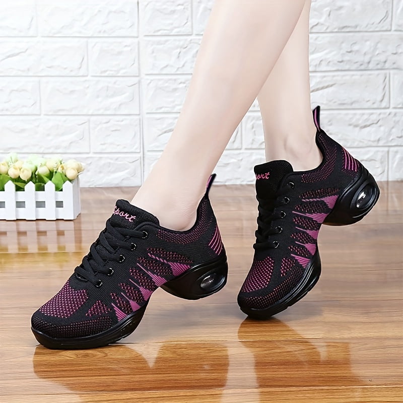 Chaussures De Jazz Femme - Baskets Danse Semelles Divisées - Confortables Et Respirantes