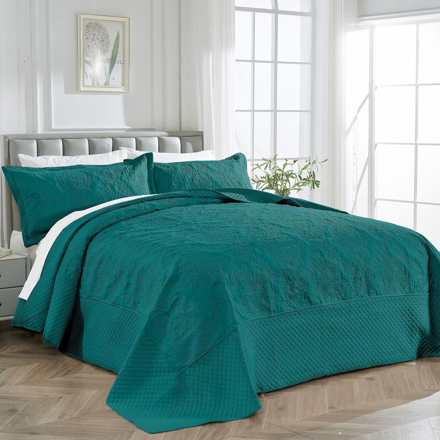 Jkzcp Qucover Teal Oversized King Bedspreads 128x120 California King