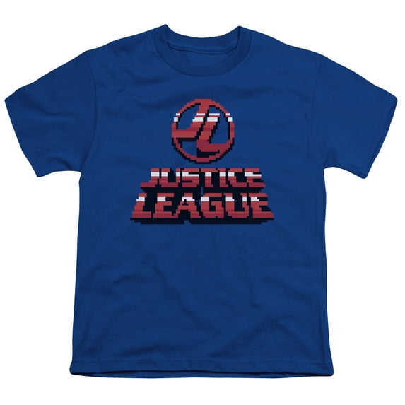 Jla - 8 Bit Jla - Youth Short Sleeve Shirt - Small