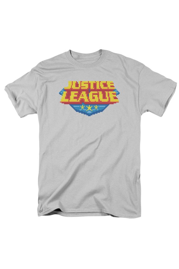 Jla - 8 Bit Logo - Short Sleeve Shirt - X-Large