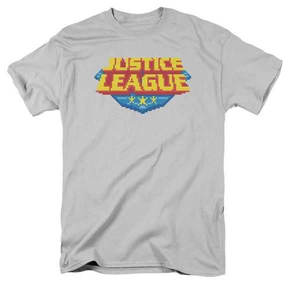Jla - 8 Bit Logo - Short Sleeve Shirt - X-Large