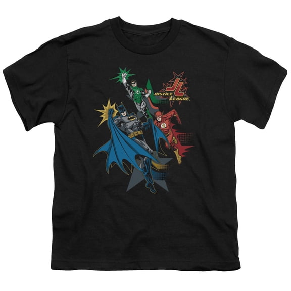 Justice League Of America Men's  Action Stars T-shirt Black