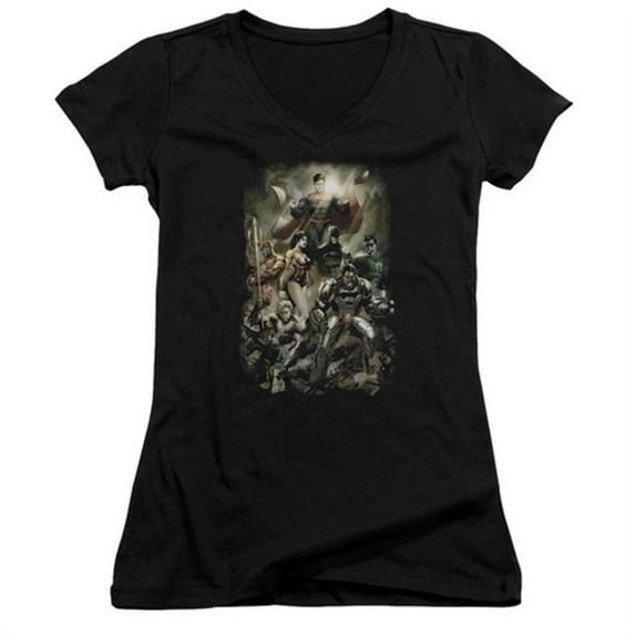 Jla-Aftermath Junior V-Neck Tee- Black - Small