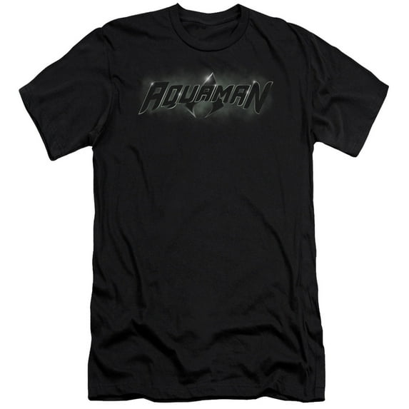 JLA Justice League Aquaman Title S/S Adult 30/1 T-Shirt Black