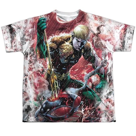 Jla - Aquaman Vs Manta - Youth Short Sleeve Shirt - Small