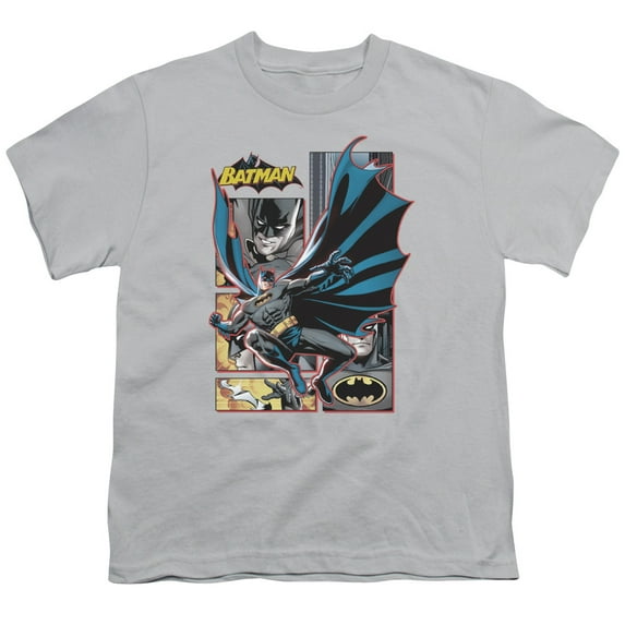 Jla - Batman Panels - Youth Short Sleeve Shirt - X-Large