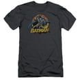 thumbnail image 1 of Jla-Batman Rough Distress Short Sleeve Adult 30-1 Tee- Charcoal - 2X, 1 of 1