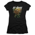 thumbnail image 1 of JLA Justice League Beach Sunset S/S Junior Women's T-Shirt Sheer Black, 1 of 2