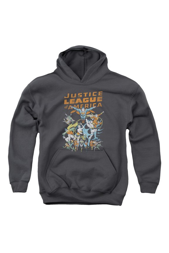 Jla - Big Group - Youth Hooded Sweatshirt - Medium