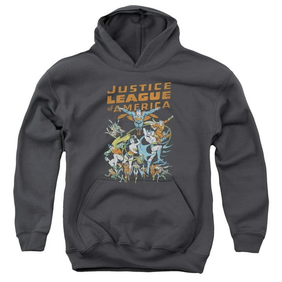 Jla - Big Group - Youth Hooded Sweatshirt - Medium