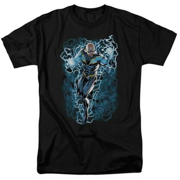 Jla-Black Lightning Bolts Short Sleeve Adult 18-1 Tee, Black - 4X