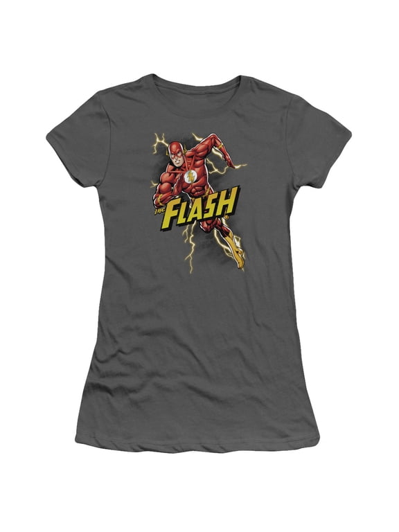 JLA Justice League Bolt Run S/S Junior Women's T-Shirt Sheer Charcoal