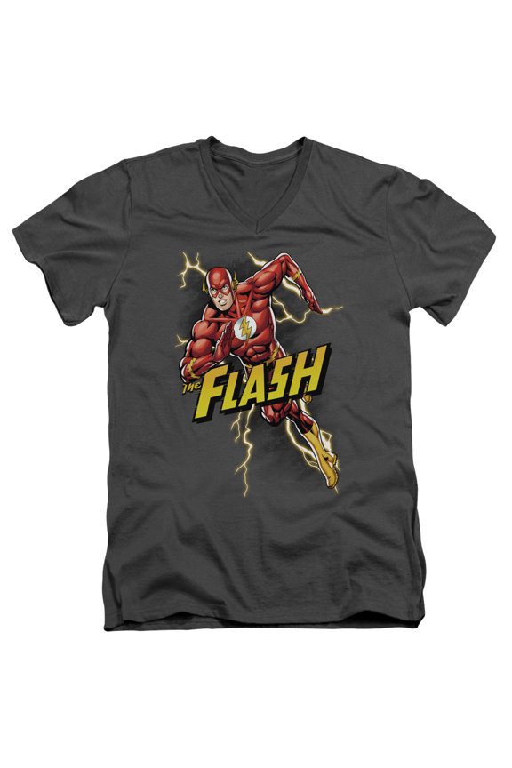 Jla - Bolt Run - Slim Fit V Neck Shirt - Large