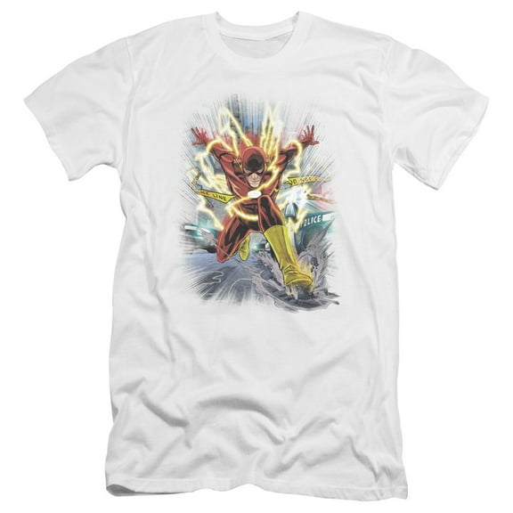 Jla - Brightest Day Flash - Premium Slim Fit Short Sleeve Shirt - XX-Large