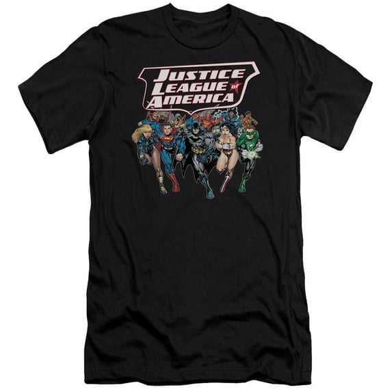 Jla - Charging Justice - Premium Slim Fit Short Sleeve Shirt - X-Large