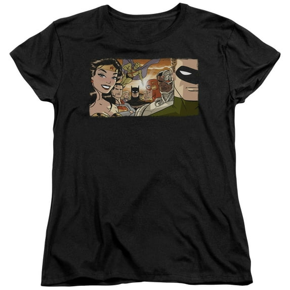 Jla - Cinematic League - Women's Short Sleeve Shirt - Large