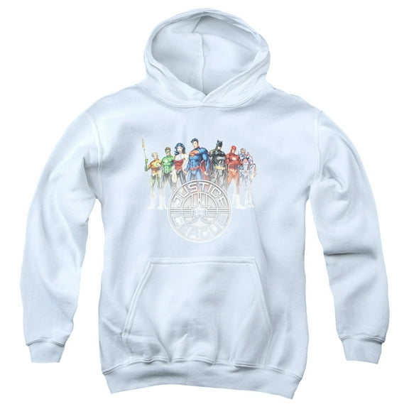 Jla - Circle Crest - Youth Hooded Sweatshirt - Medium