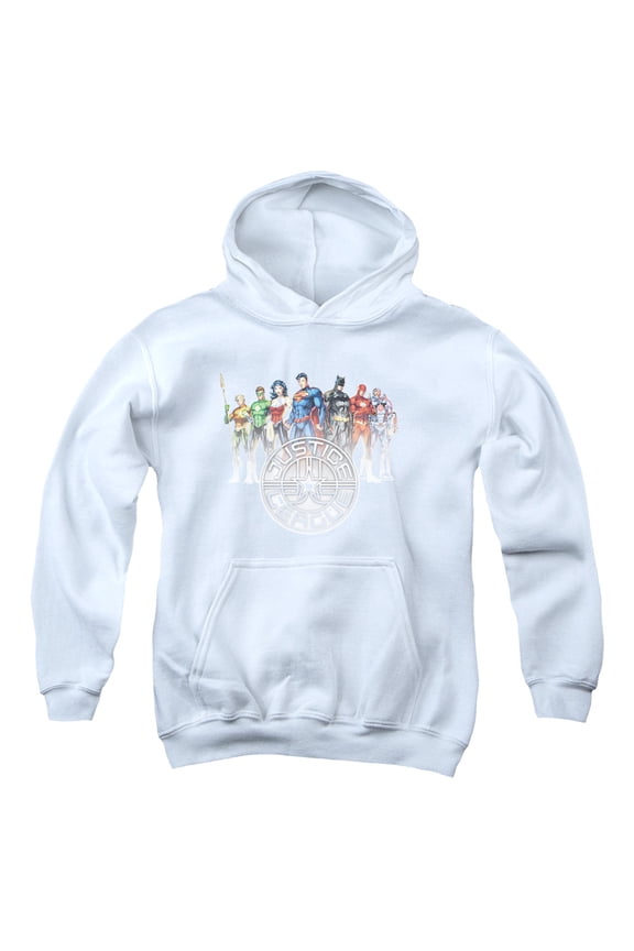 Jla - Circle Crest - Youth Hooded Sweatshirt - X-Large