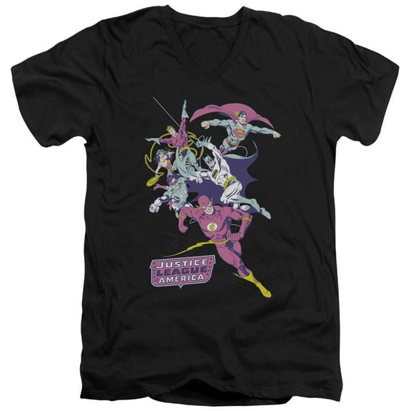 Jla - Colorful League - Slim Fit V Neck Shirt - X-Large