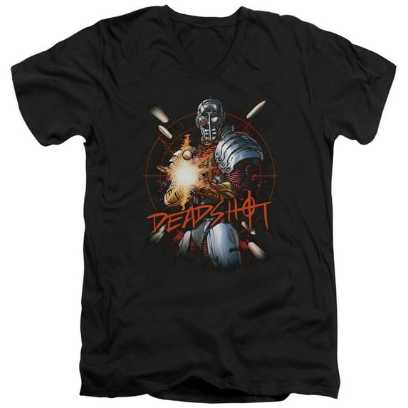 Jla - Deadshot - Slim Fit V Neck Shirt - X-Large