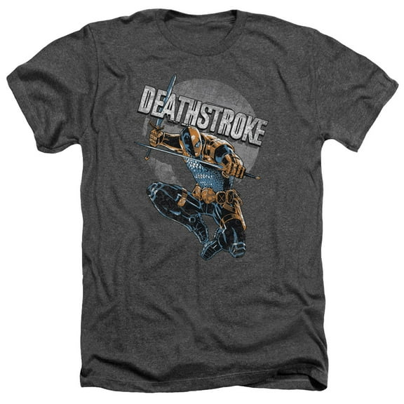 Jla - Deathstroke Retro - Heather Short Sleeve Shirt - Large