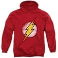 thumbnail image 1 of Jla-Destroyed Flash Logo Adult Pull-Over Hoodie, Red - Large, 1 of 1