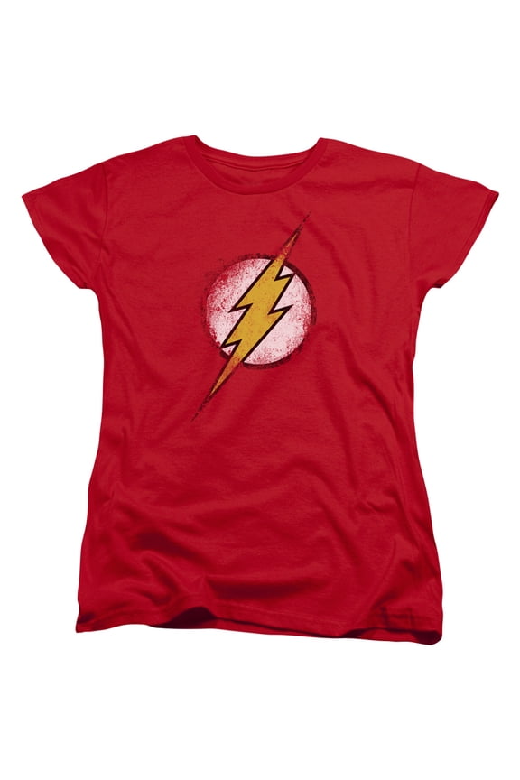 Jla - Destroyed Flash Logo - Women's Short Sleeve Shirt - X-Large