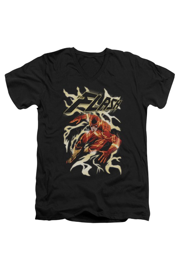 Jla - Electric Run - Slim Fit V Neck Shirt - Large