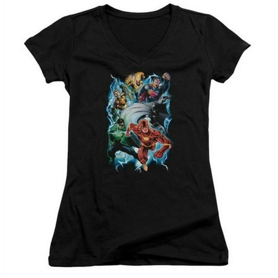 Jla-Electric Team Junior V-Neck Tee- Black - Small