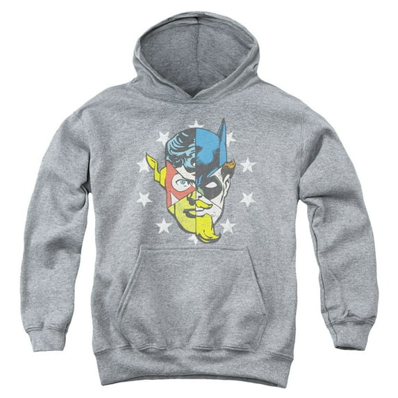 Jla - Face Off - Youth Hooded Sweatshirt - Small