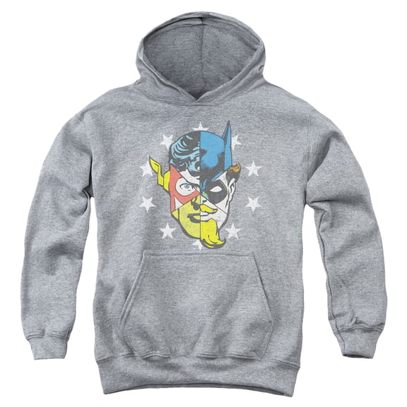 Jla - Face Off - Youth Hooded Sweatshirt - Small