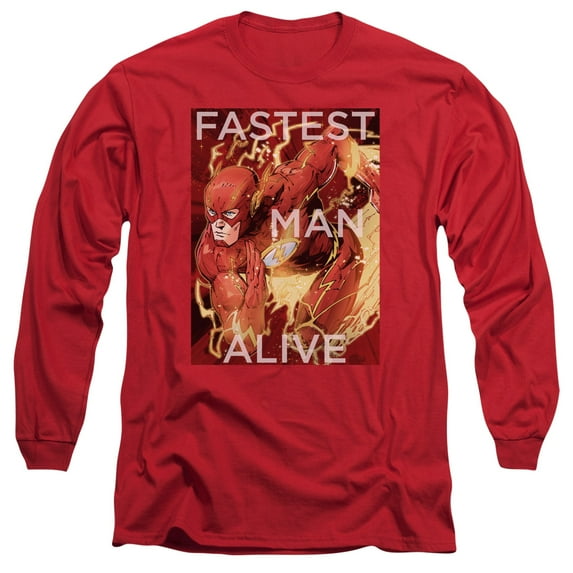Jla - Fastest Man Alive - Long Sleeve Shirt - Large