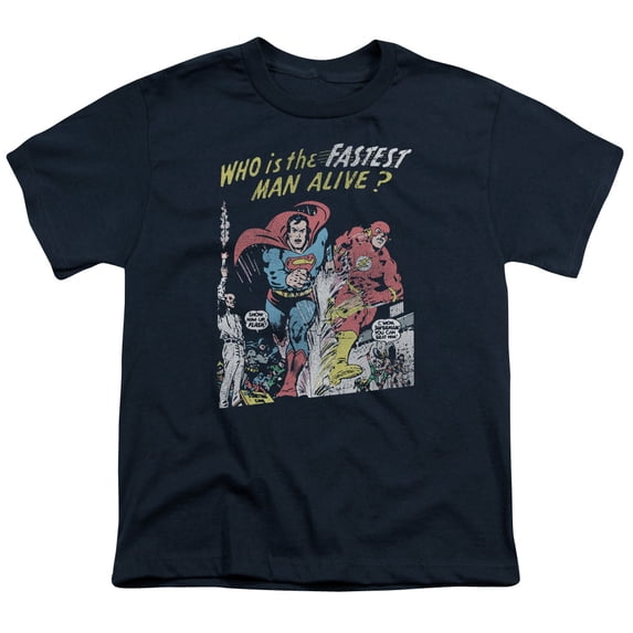 Jla - Fastest Man - Youth Short Sleeve Shirt - X-Large