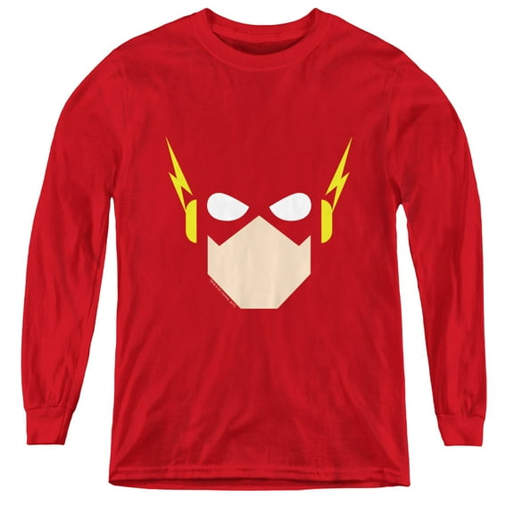 Jla - Flash Head - Youth Long Sleeve Shirt - Medium