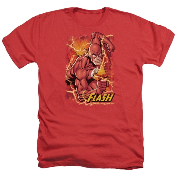 Jla - Flash Lightning - Heather Short Sleeve Shirt - Medium