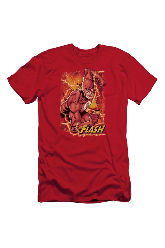 Jla - Flash Lightning - Slim Fit Short Sleeve Shirt - Large